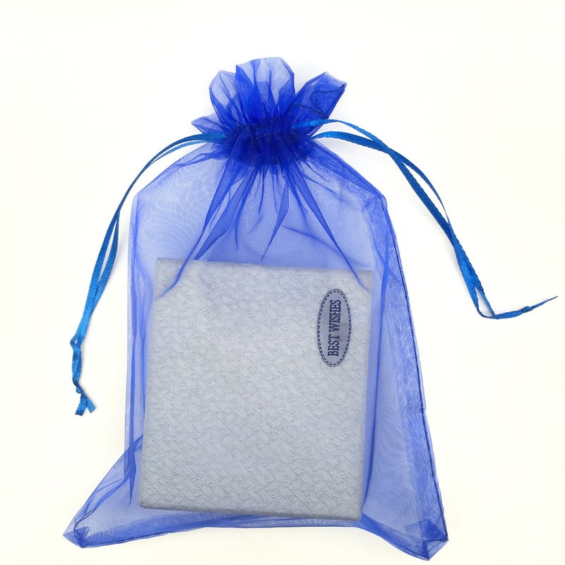 SUNGULF 100pcs Organza Pouch Bag Drawstring 6"x9" 16x22cm Strong Gift Candy Bag Jewelry Party Wedding Favor (Royal Blue)